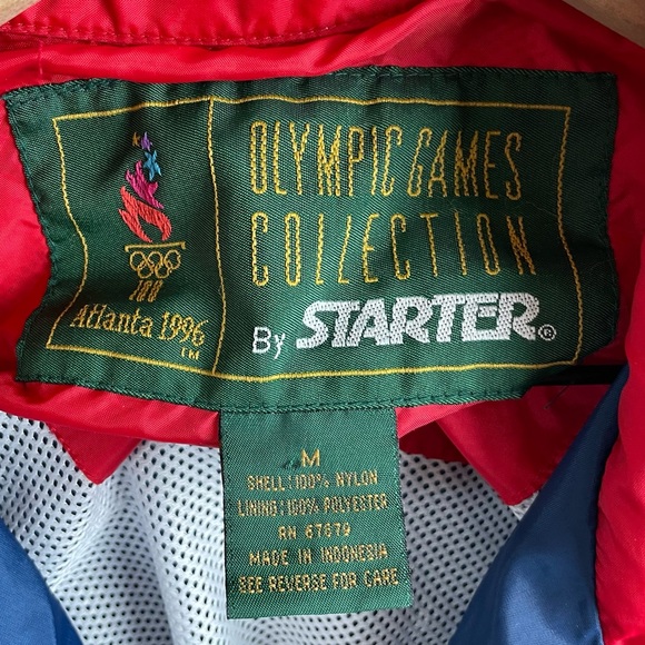 Vintage Atlanta 1996 Olympics Starter Windbreaker Track Jacket USA Size Medium - Picture 5 of 12